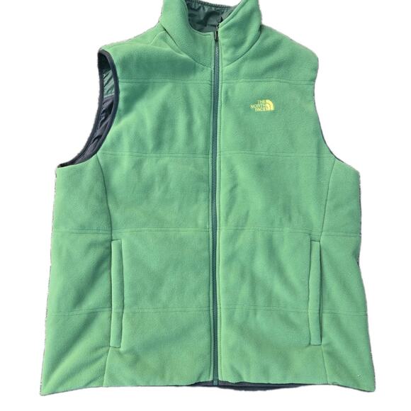 North Face Men's XL Vest Reversible Green Black Polartec - Picture 1 of 11